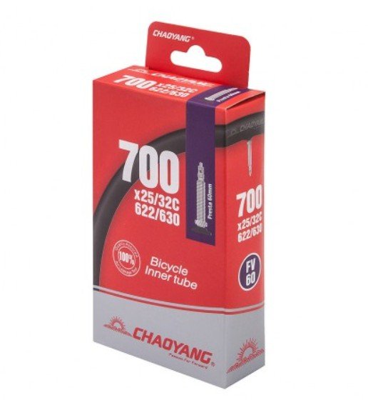 

Велокамера CHAO YANG 700x25/32C с вентилем Presta 60 мм, без упаковки, 650057