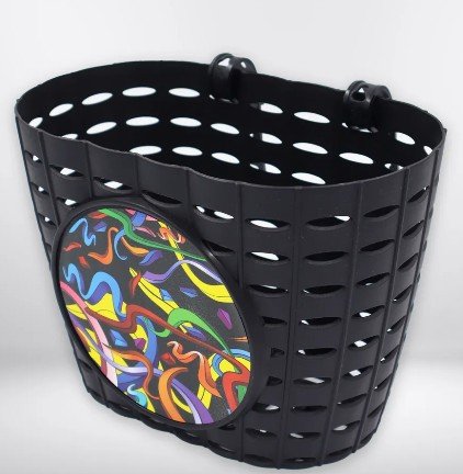 

Корзинка велосипедная Vinca Sport "Cool black" 200x150x130мм. детская, на руль, черная , P 06 Cool black, Чёрный