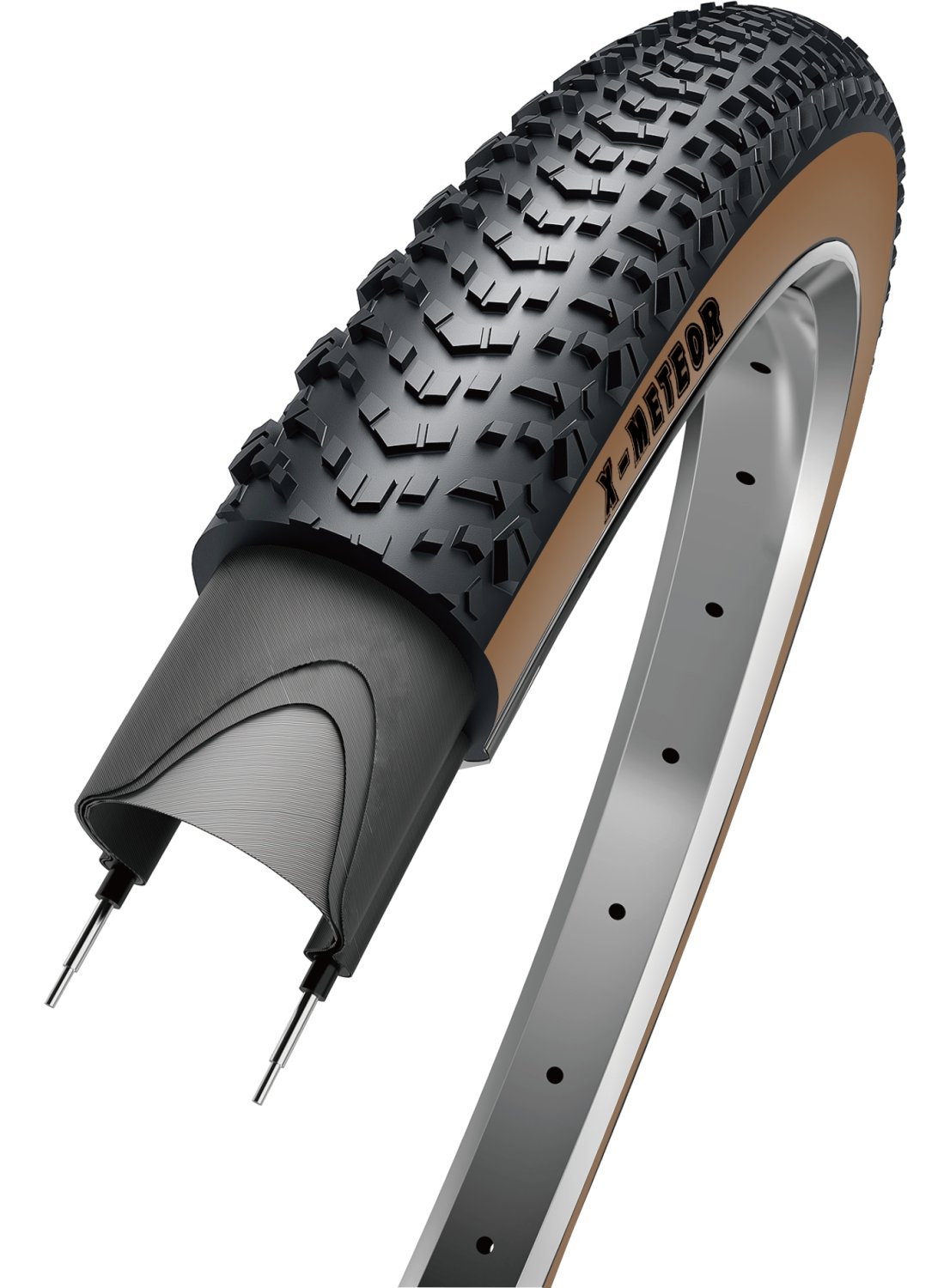 

Покрышка велосипедная OBOR X-METEOR 26"x2.10 (54-559) MTB/CROSS COUNTRY средний 30TPI коричневая боковина, 04-100603, Коричневый