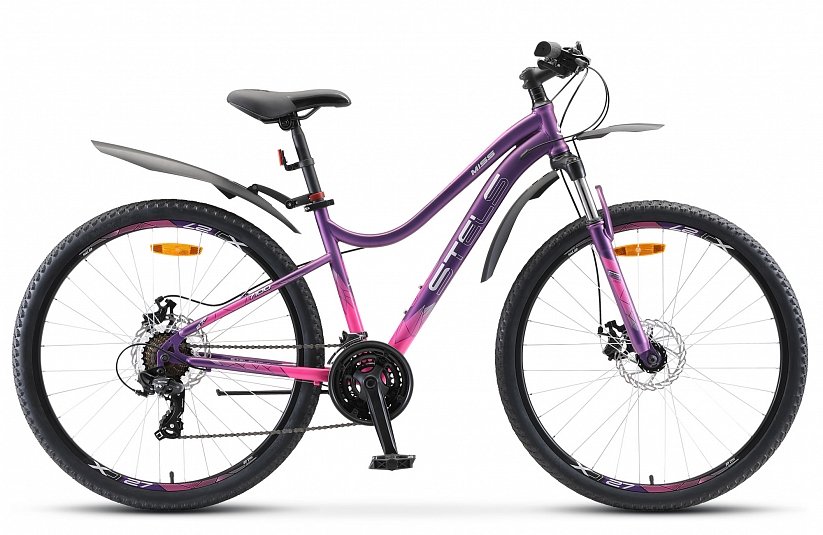 

Велосипед горный STELS Miss 7100 MD 27.5" 2025, пурпурный, LU084754