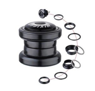 Рулевые колонки Рулевая колонка MIXIEER, 1-1/8, безрезьбовая, EC 34 / 28.6  EC 34/30, подшипники 5/32x20- 2шт, черная, QLP-17(BK)