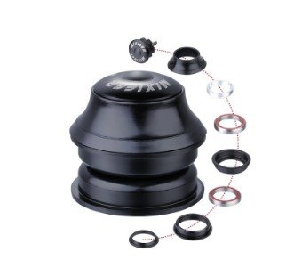 Рулевые колонки Рулевая колонка MIXIEER, 1-1/8, безрезьбовая, ZS 44/28.6  ZS 44/30, подшипники 41 x 45°x 45°, с якорем, QLP-22T(BK)