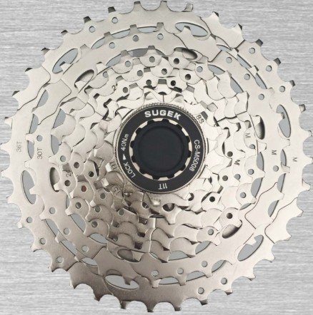 

Кассета велосипедная SUGEK MTB, 8 скоростей, 11-36T, сталь, никелированная, CS-M5008 11-36T
