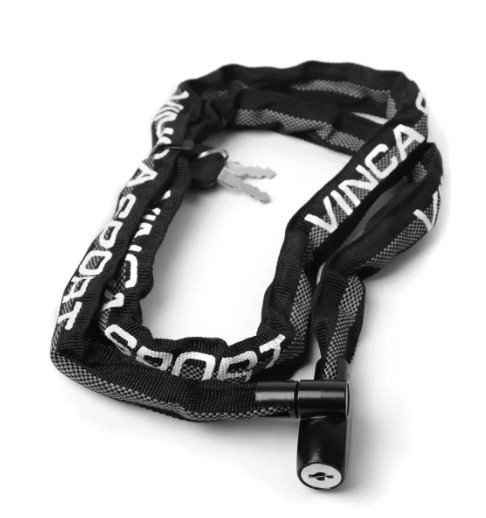 

Замок велосипедный Vinca Sport, цепь 4*1200мм, черный, VS 747L black