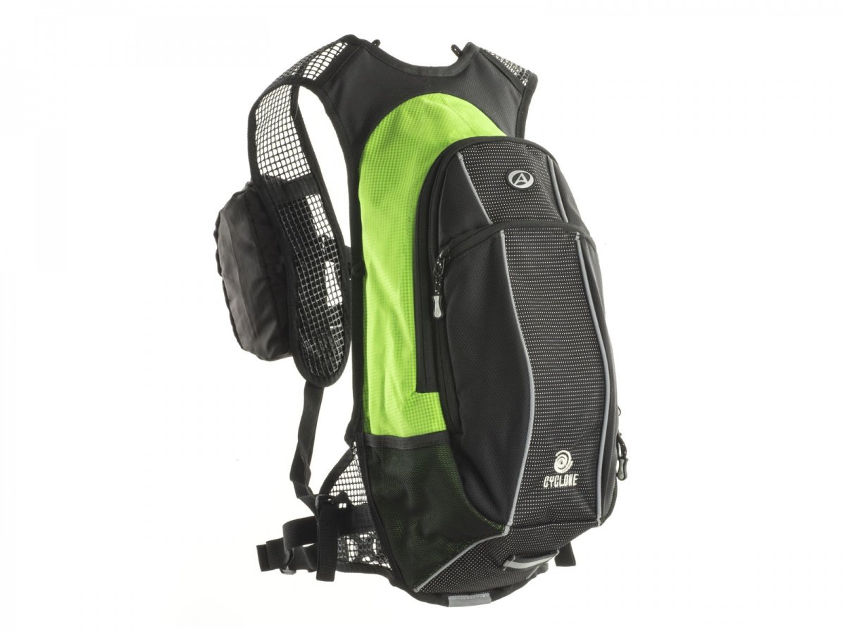 

Рюкзак AUTHOR CYCLONE X8, V=9л, 50х20см, Nylon 200D+ желтый чехол от дождя, черно-зеленый, 8-8100278
