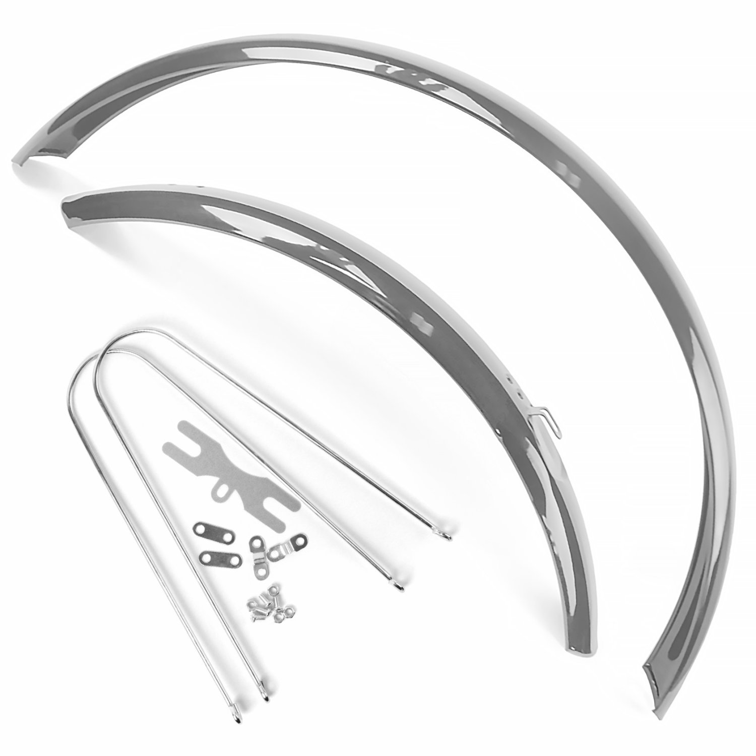 

Комплект крыльев велосипедных Vinca Sport, удлиненные, ", сталь, серебристые, HN  silver, Серебристый