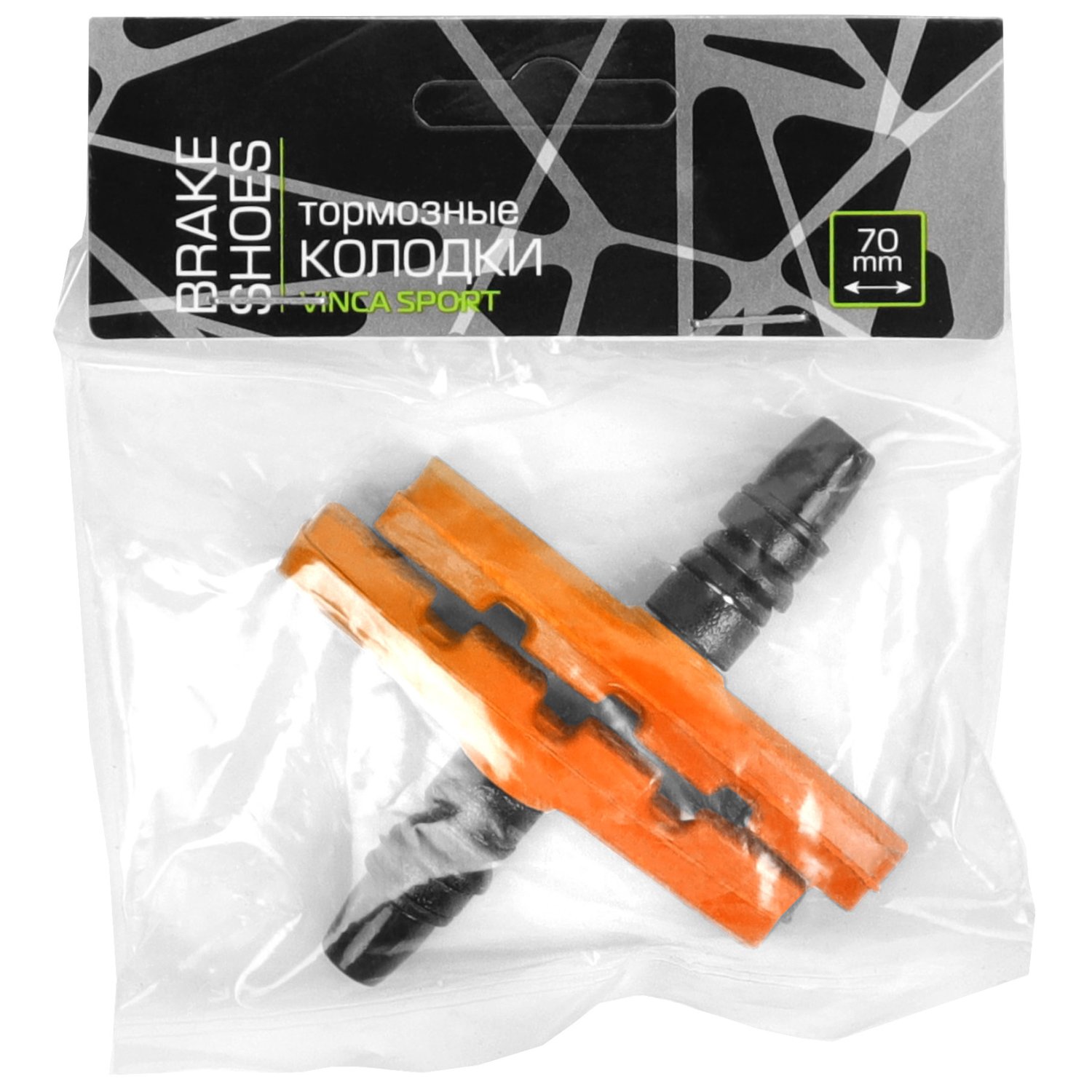 

Колодки тормозные, велосипедные Vinca Sport, 70мм, V-brake, EN14766/SGS/REACH, пара, оранжевые, VB 111 orange (70мм)
