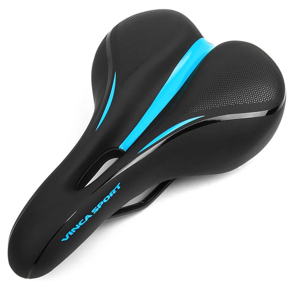 

Седло велосипедное Vinca Sport, 265 x 175 мм, гелевое, черное с синим, VS 131 gel black/blue, Черно-синее