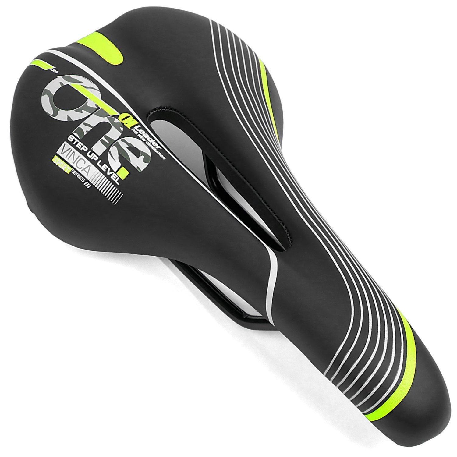 

Седло велосипедное Vinca Sport, 275 x 145 мм, черное с зеленым, VS 94-1One green, Черно-зеленый