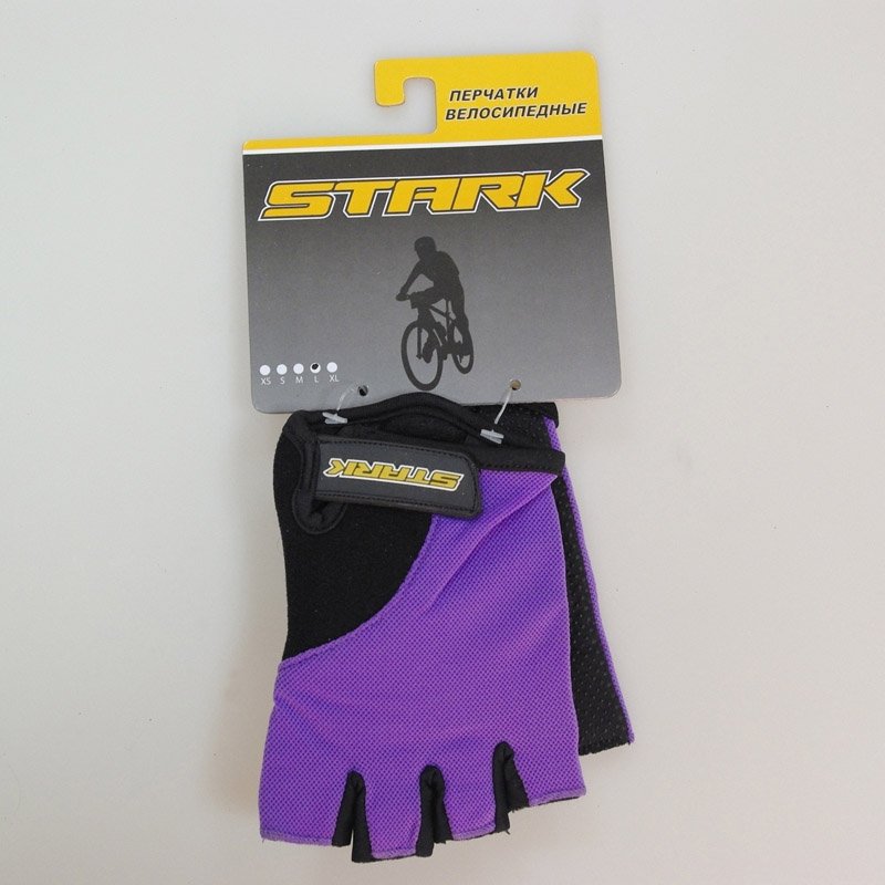 

Велоперчатки Stark NC-668, женские, открытые пальцы, черно-фиолетовые, Stark NC-668