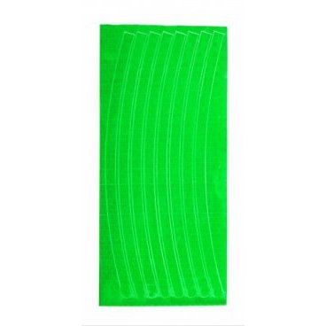 Набор светоотражающих накладок на обод велосипеда Vinca Sport, цвет зеленый, 8 шт. STA 114 green