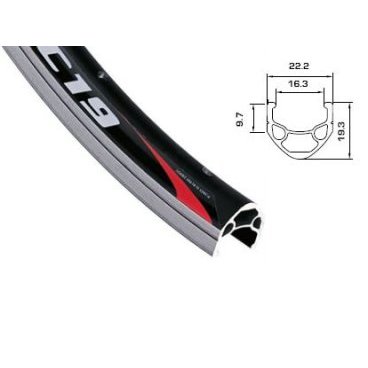 Обод 26 ALEXRIMS DC19, двойной, (559х22.2/16,3х19.3 мм 32 отверстия) 470 г, черный, 6-152619