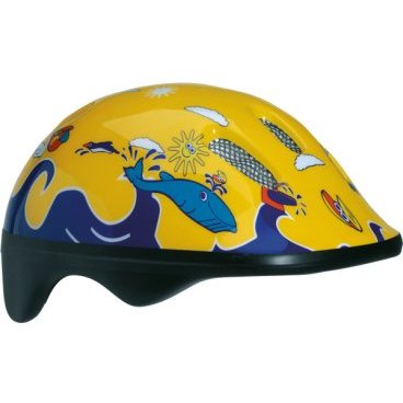 Велошлем детский BELLELLI,  цвет желто-синий с дельфинами, размер М (52-57cm), 01HEL051020