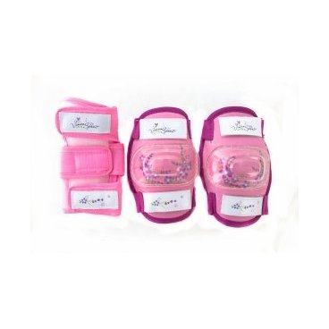 Комплект защиты детский (наколенники, налокотники, наладонники), розовый, размер M, VP 32 pink (M)