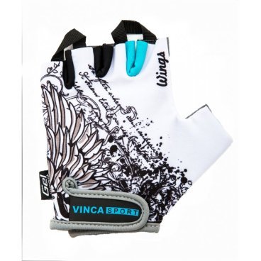 Велоперчатки подростковые Vinca sport VG 947 Wings, белые