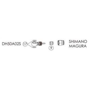 Фиттинги и переходники BENGAL для гидролиний SHIMANO, MAGURA в блистере, DH50A02S переходники