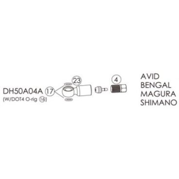 Фиттинги и переходники BENGAL для гидролиний AVID, SHIMANO, MAGURA, BENGAL 2.2X5.0, DH50A04A переходники