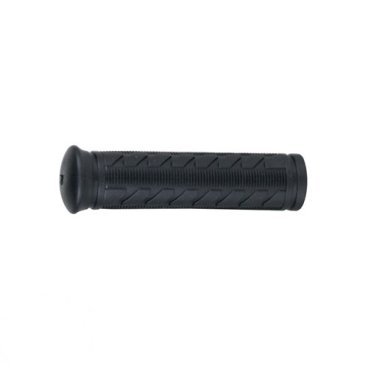 Ручки  на руль H44 резиновые 120 мм с с торцевой защитой, черные, 00-170463