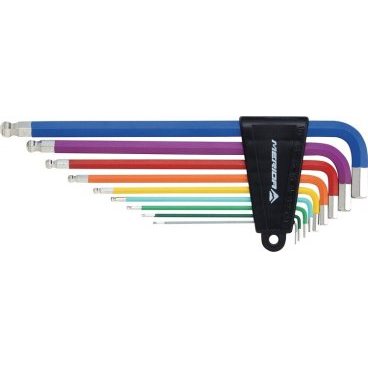 Набор ключей шестигранников Г-образных Merida Colorful, 1.5*2*2.5*3*4*5*6*8*10mm, 405гр, 2137004346 набор г образных ключей hazet 2105lg 9h