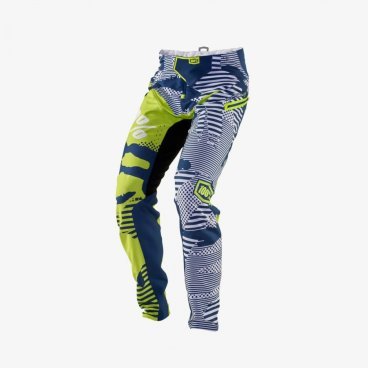 Велоштаны 100% R-Core-X DH Pant 2018, белый/синий/желтый