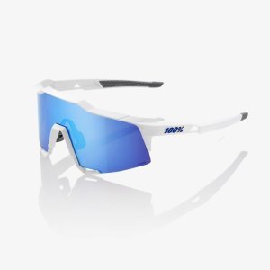 Велоочки 100% Speedcraft Matte White / HiPER Blue Multilayer Mirror, 61001-000-75