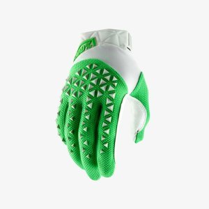 Велоперчатки 100% Airmatic Glove Silver/Fluo Lime, 2018, 10012-265-13