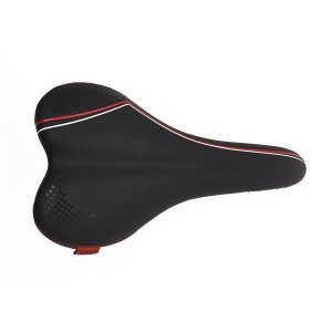 Велосипедное седло Vinca Sport 258*160 мм, европодвес, черное с  красным, VS 04 calypso black/red