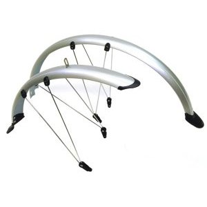 Крылья велосипедные TRIX 26", металло-пластик, ширина 65 мм, комплект, серебристый, 26" SILVER (26-65 S1)