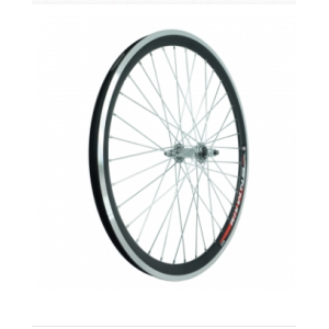 Колесо велосипедное, 24", переднее, обод двойной AL чёрный, втулка сталь, на гайку, ZVO20617