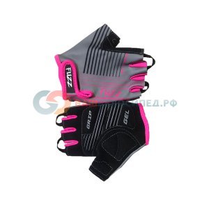 Велоперчатки детские FUZZ RACE LINE, серо-неоновый розовый, 08-202007