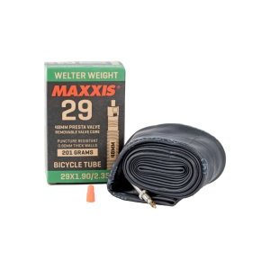 Велокамера Maxxis Welter, 29x1.9/2.35, Presta, 48mm, Weight 0.9mm, черная, велониппель, IB96826200