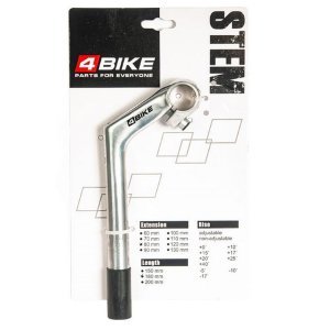 Вынос велосипедный 4BIKE HS-C80, алюминиевый, L:80, R:+30°, D:25.4 мм, индивидуальная упаковка, серебристый, ARV000011