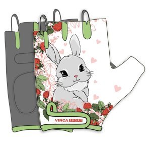Велоперчатки VINCA SPORT Bunny, детские, белые/зелёные, VG 230 Bunny (6)